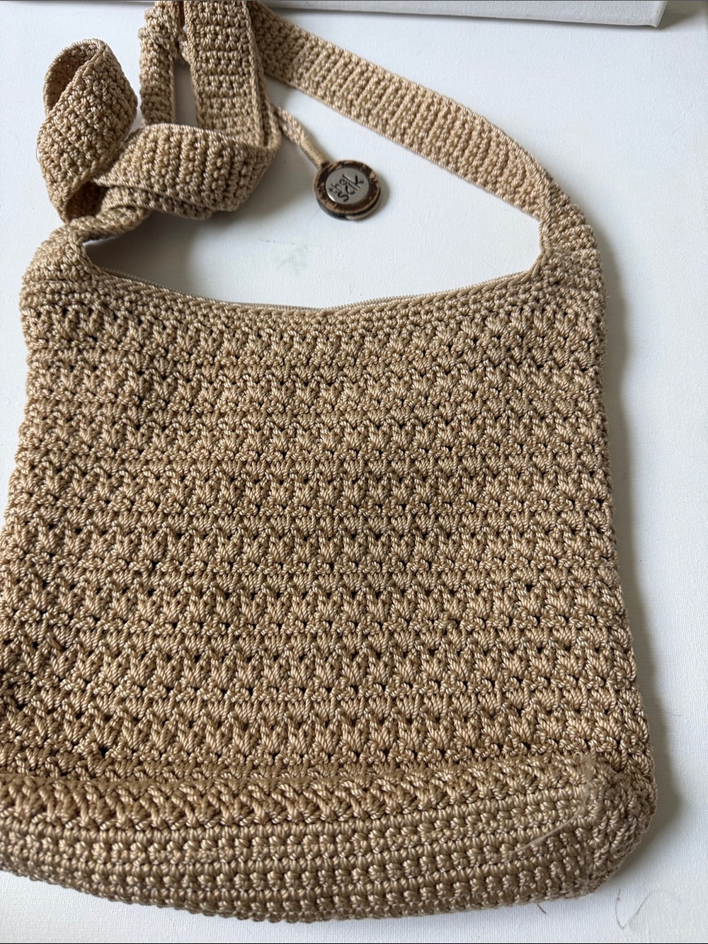 The Sak Crochet Shoulder Bag in Tan